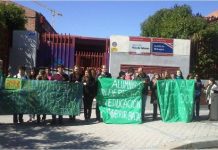 Informe diagnóstico sobre la situación de la educación pública en Vallecas Protesta en el IES Villa de Vallecas, el año pasado. /FOTO: Marea Verde Madrid.