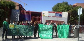 Protesta en el IES Villa de Vallecas, el año pasado. /FOTO: Marea Verde Madrid.