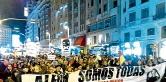Movilización en Madrid tras conocerse la sentencia. /Plataforma por la Libertad de Alfon