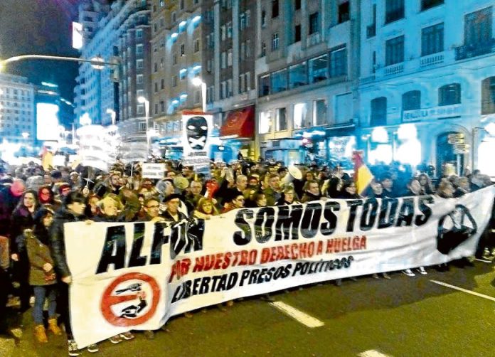 alfon1 Movilización en Madrid tras conocerse la sentencia. /Plataforma por la Libertad de Alfon