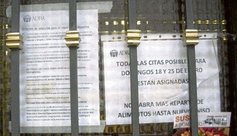 Cartel entidad de ayuda alimentaria