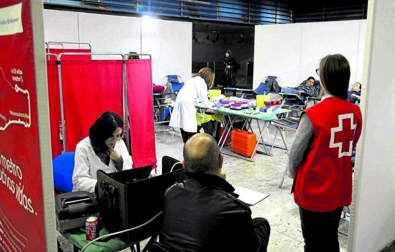 Donación de sangre en el Metro en 2012.