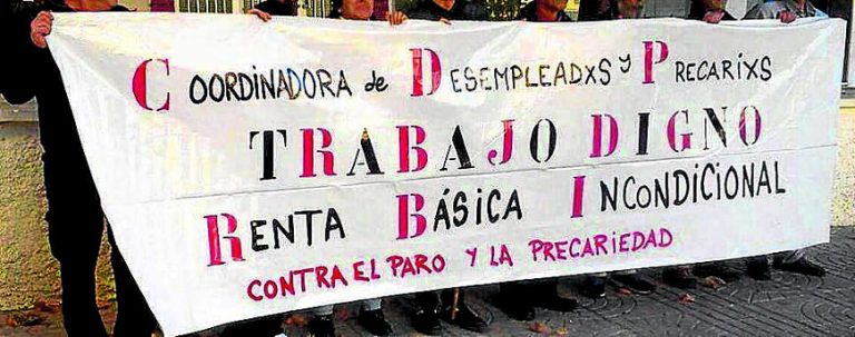 La coordinadora reclama empleos dignos y un ingreso mínimo garantizado.