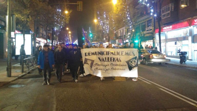 Manifestación por la re-municipalización de Vallecas.