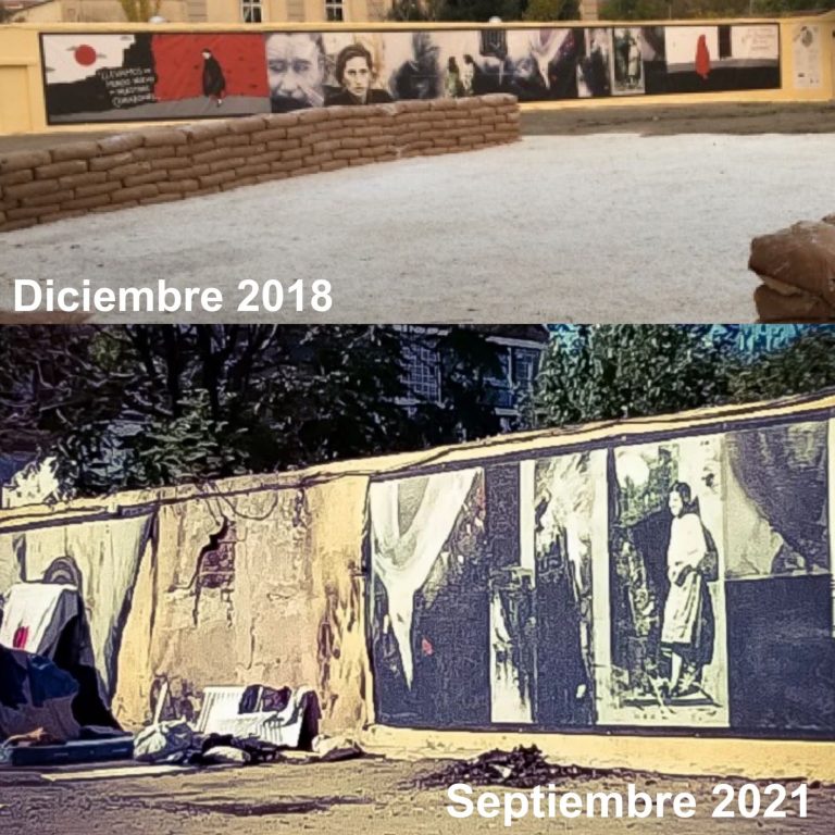 Vandalismo en el mural homenaje a Robert Capa
